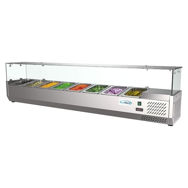 KoolMore Condiment Prep Rail Station w/ Sneeze Guard