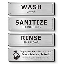 Wash-Rinse-Sanitize 3-Compartment Sink Labels